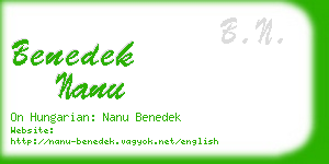 benedek nanu business card